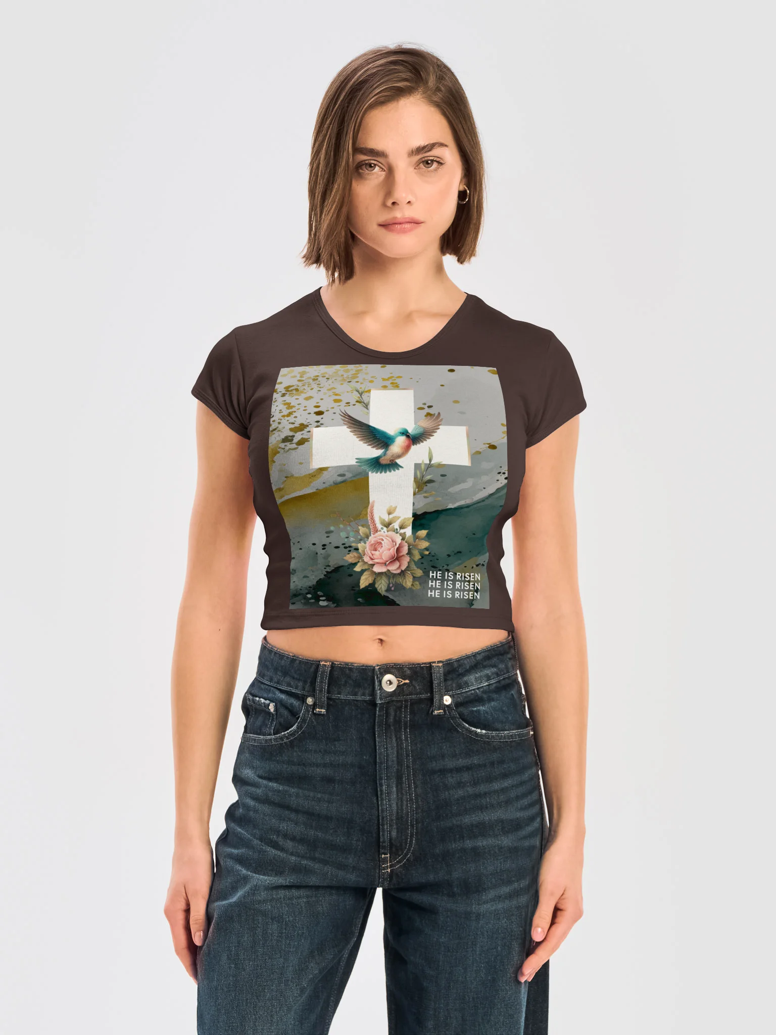He Is Risen Crop Tee product image (3)