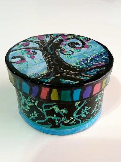 FrankenAngel - OOAK Hand Painted Little Round Container product image (2)