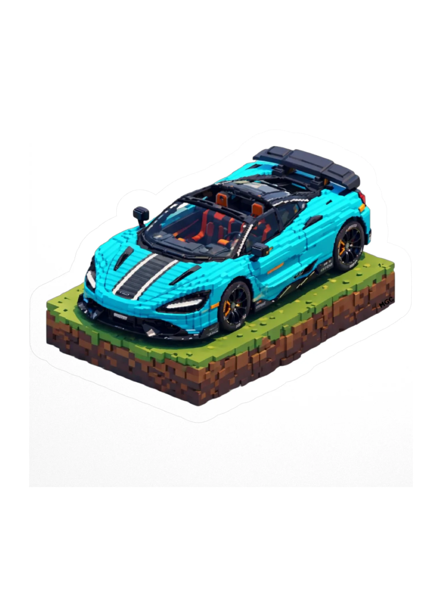 Tokyo Cyan McLaren 765LT Spider Sticker (Pixel, Retro, Minecraft) product image (1)