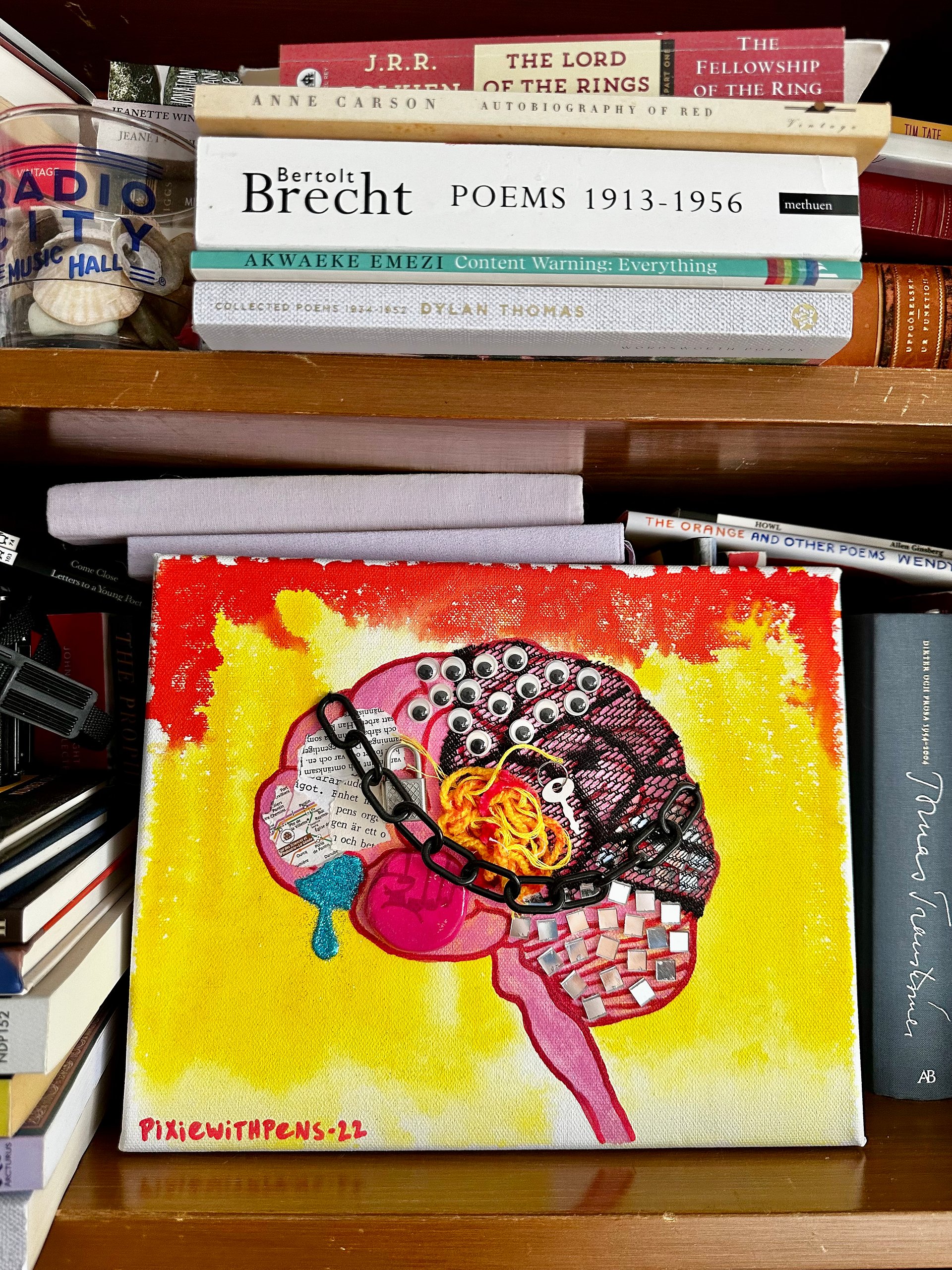 'batshit normal' mixed media on canvas original product image (2)