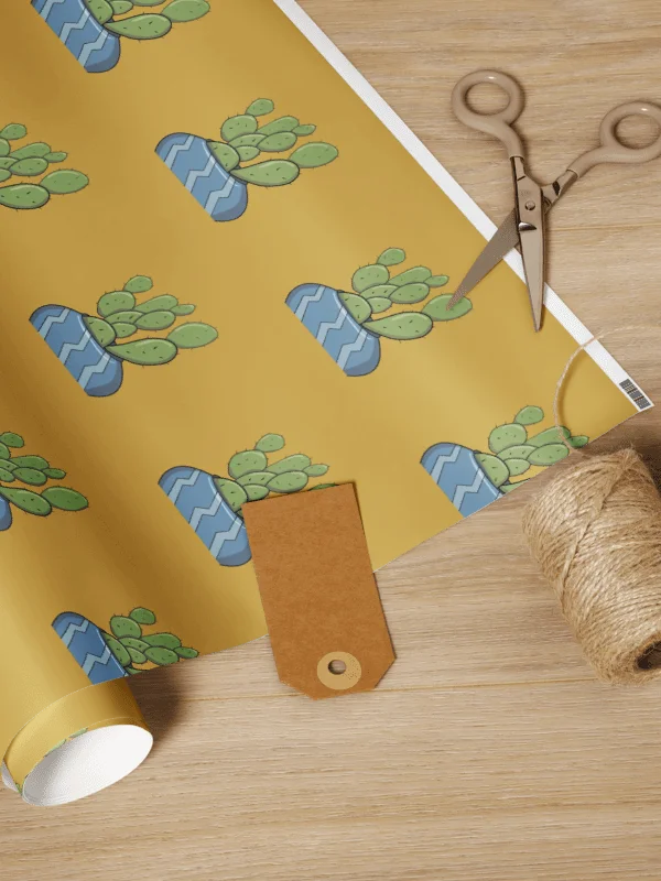 Bunny Cactus Bold Statement Pattern Wrapping Paper, Matte or Glossy Finish product image (2)