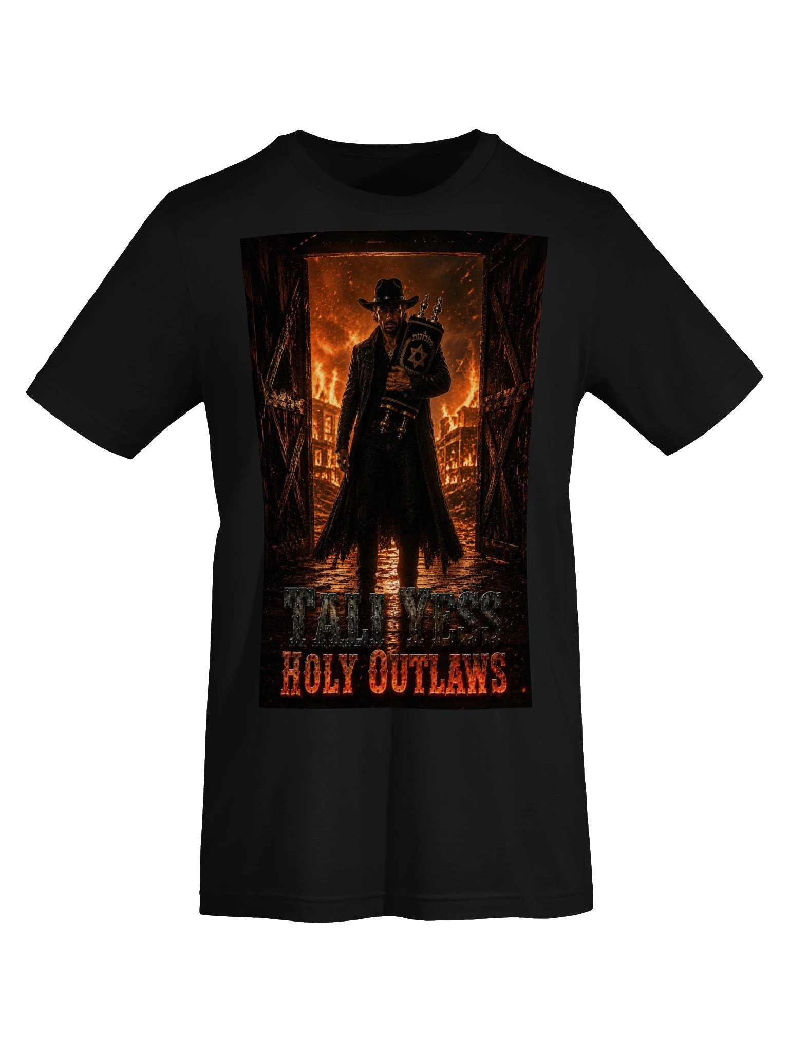 Tali Yess Holy Outlaws — Pose 5 Black T-Shirt product image (5)