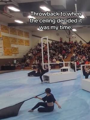 Like only my second performance with Fantasia winter guard. The ceiling was so evil for this. #guard #colorguard #colorguardtricks #winterguard #wgi 