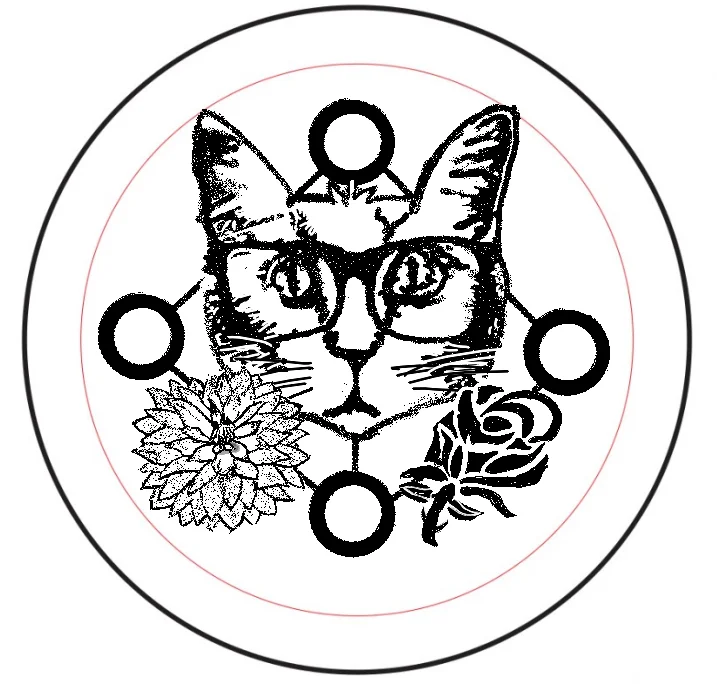 Cat with Geometric and Flower Symbols product image (1)