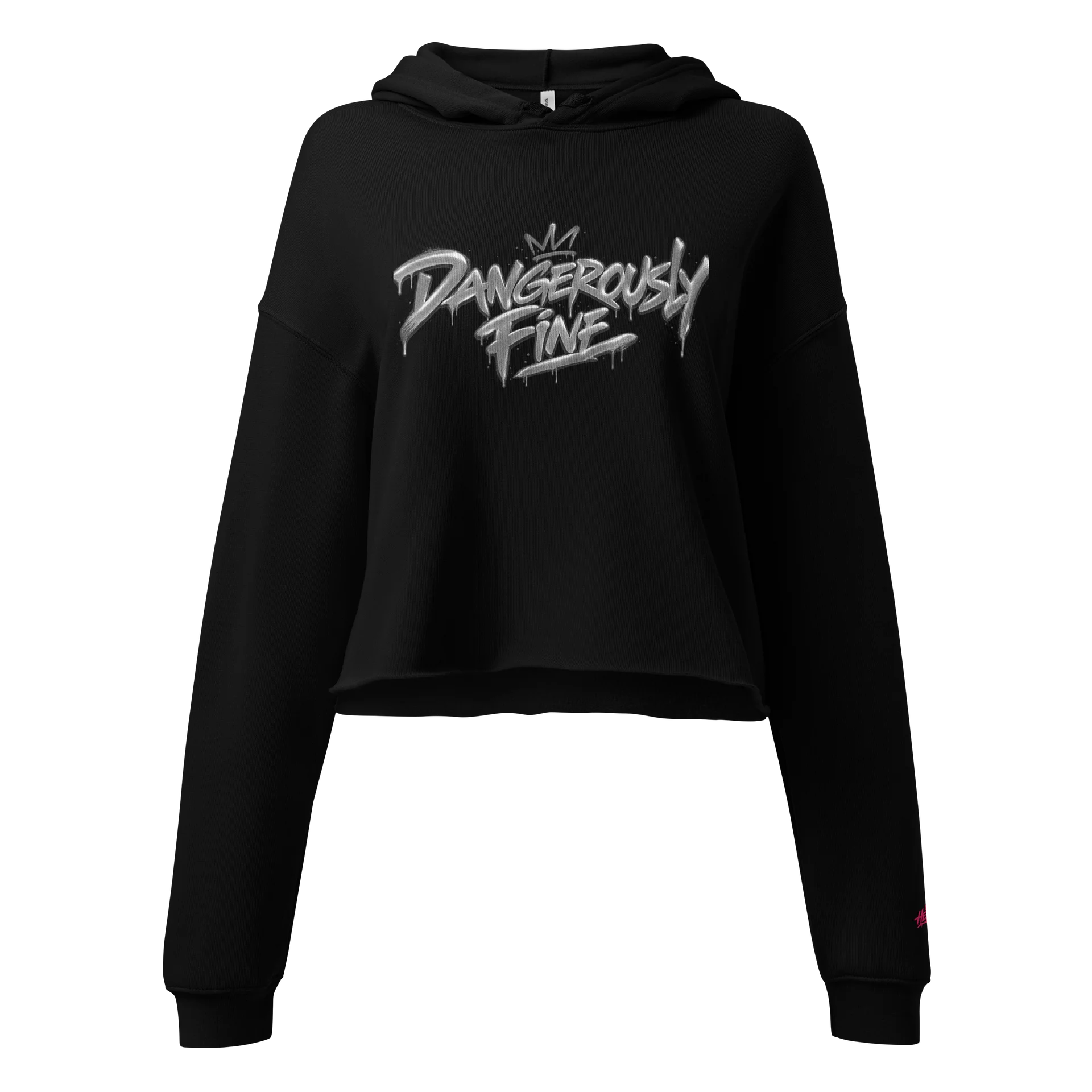 HERitage Dangerously Fine Crop Hoodie In Silver product image (2)