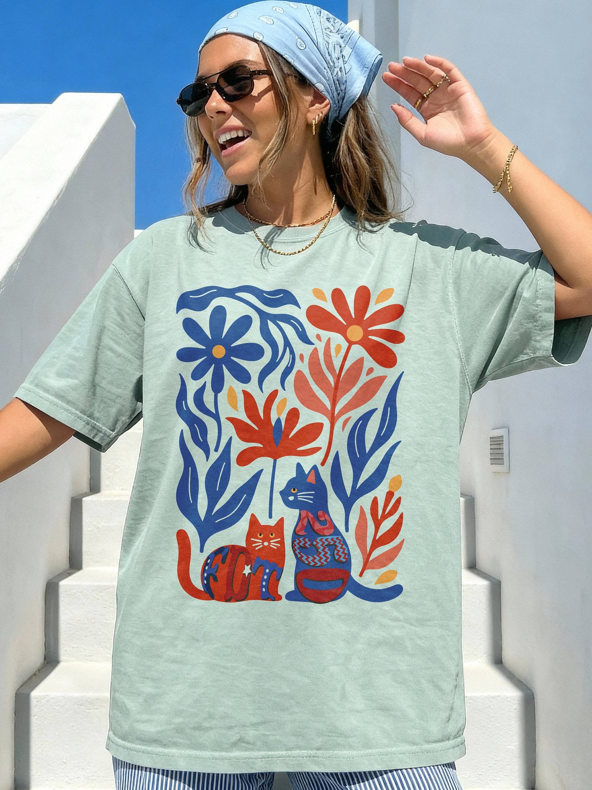Subtle F Trump Cat Lover T-Shirt, Patriotic Floral FDT Liberal Political America July 4th 250th Anniversary product image (22)