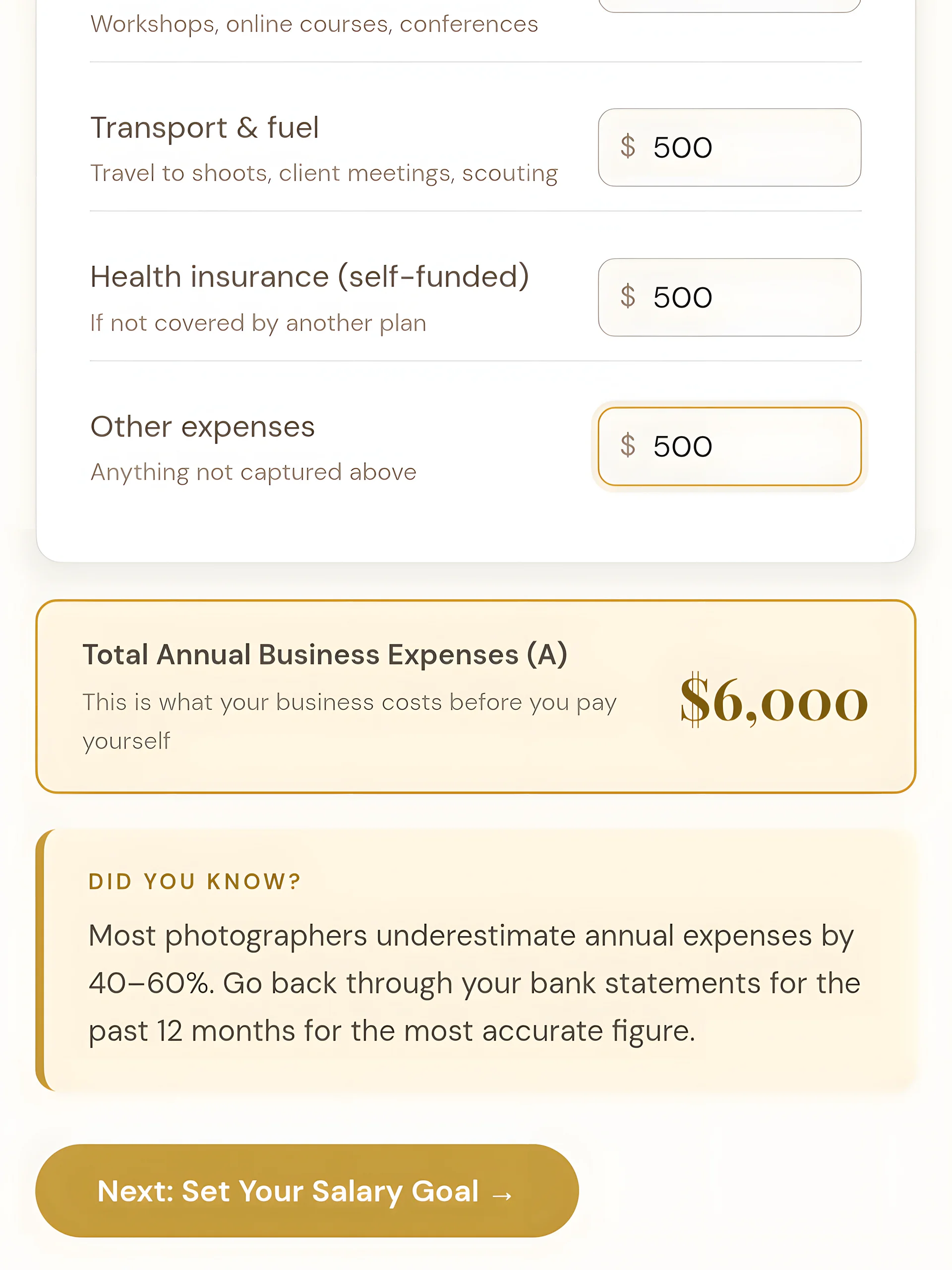 Pricing Calculator for Photographers - Limited Launch Sale - 50% Off product image (5)