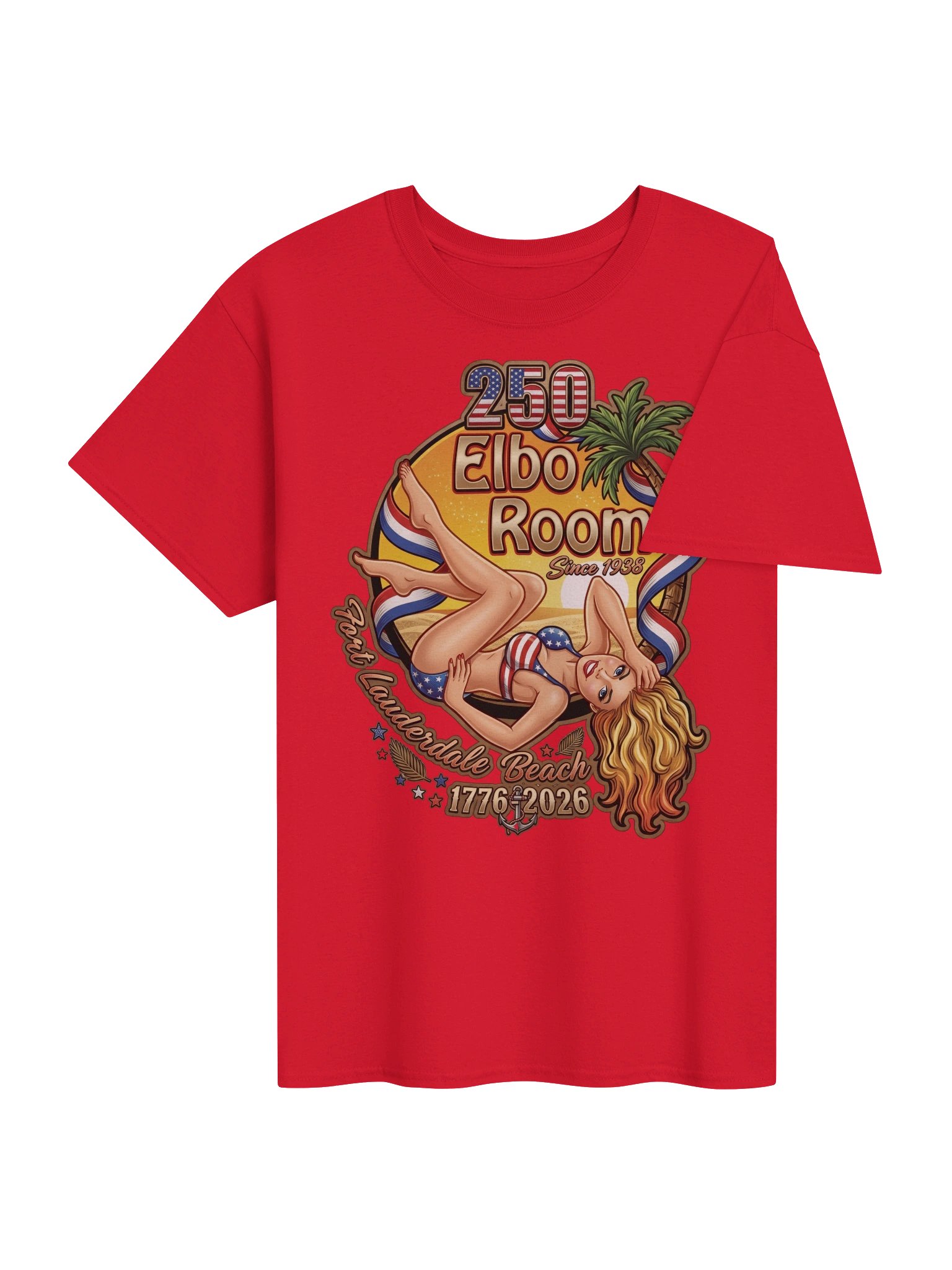Elbo Room America 250 Merchandise Retro Pin-Up Tee | Premium Black & Patriot Colors product image (4)
