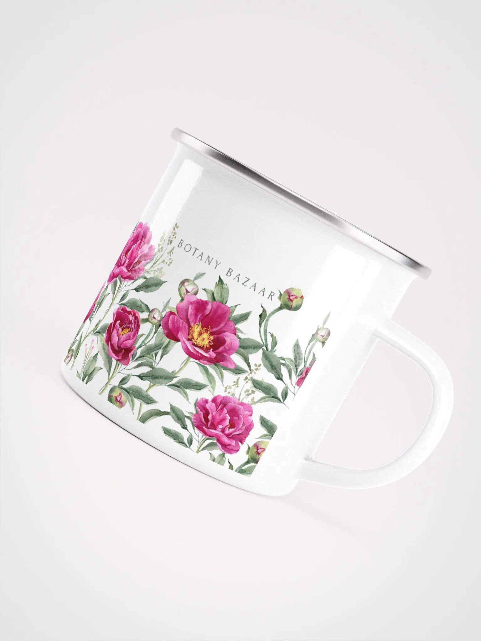 Peony White Enamel Camping Mug product image (5)