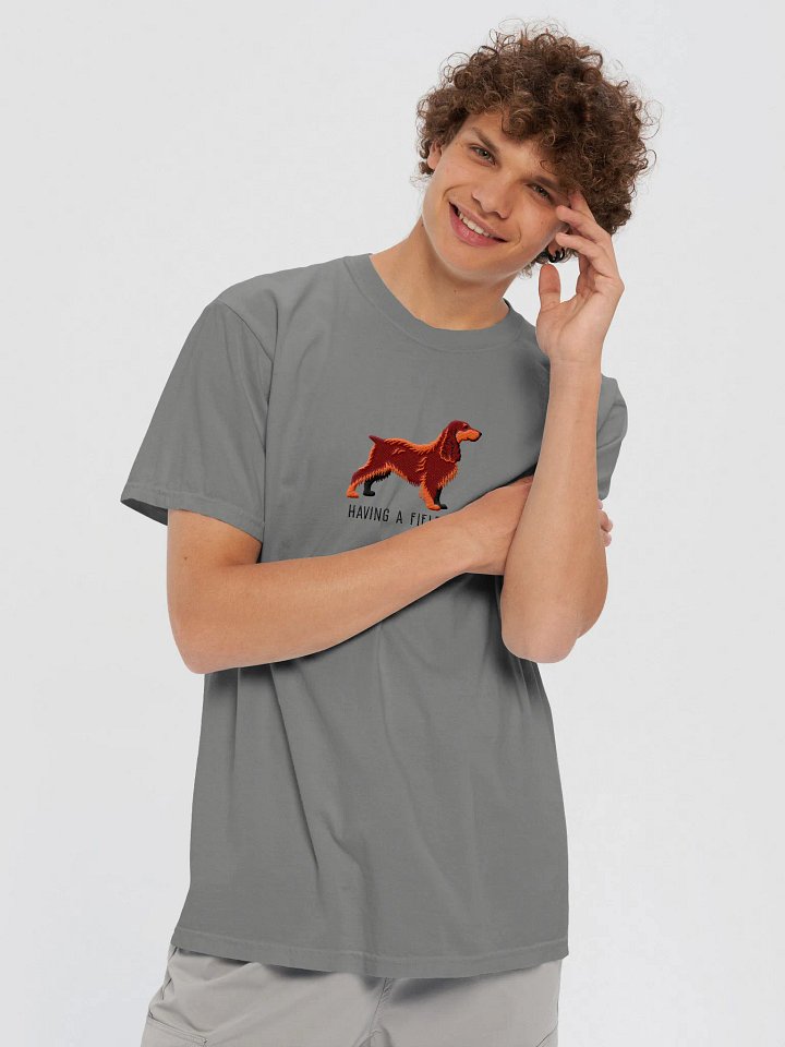 Having a Field Day T-Shirt(Embroidered) of a Field Spaniel(Liver & Tan) product image (2)