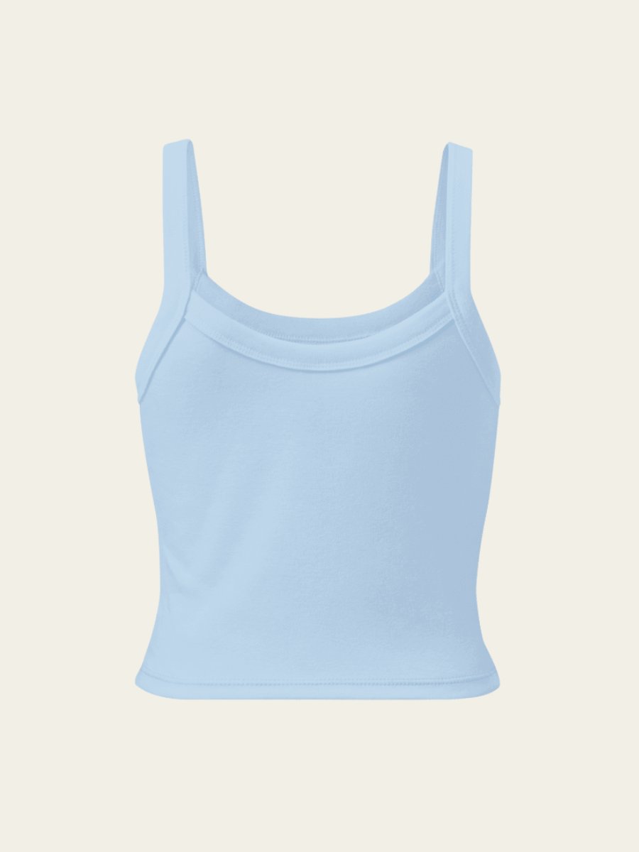 Ribbed Crystal Heart Tank Top - Baby Blue product image (4)