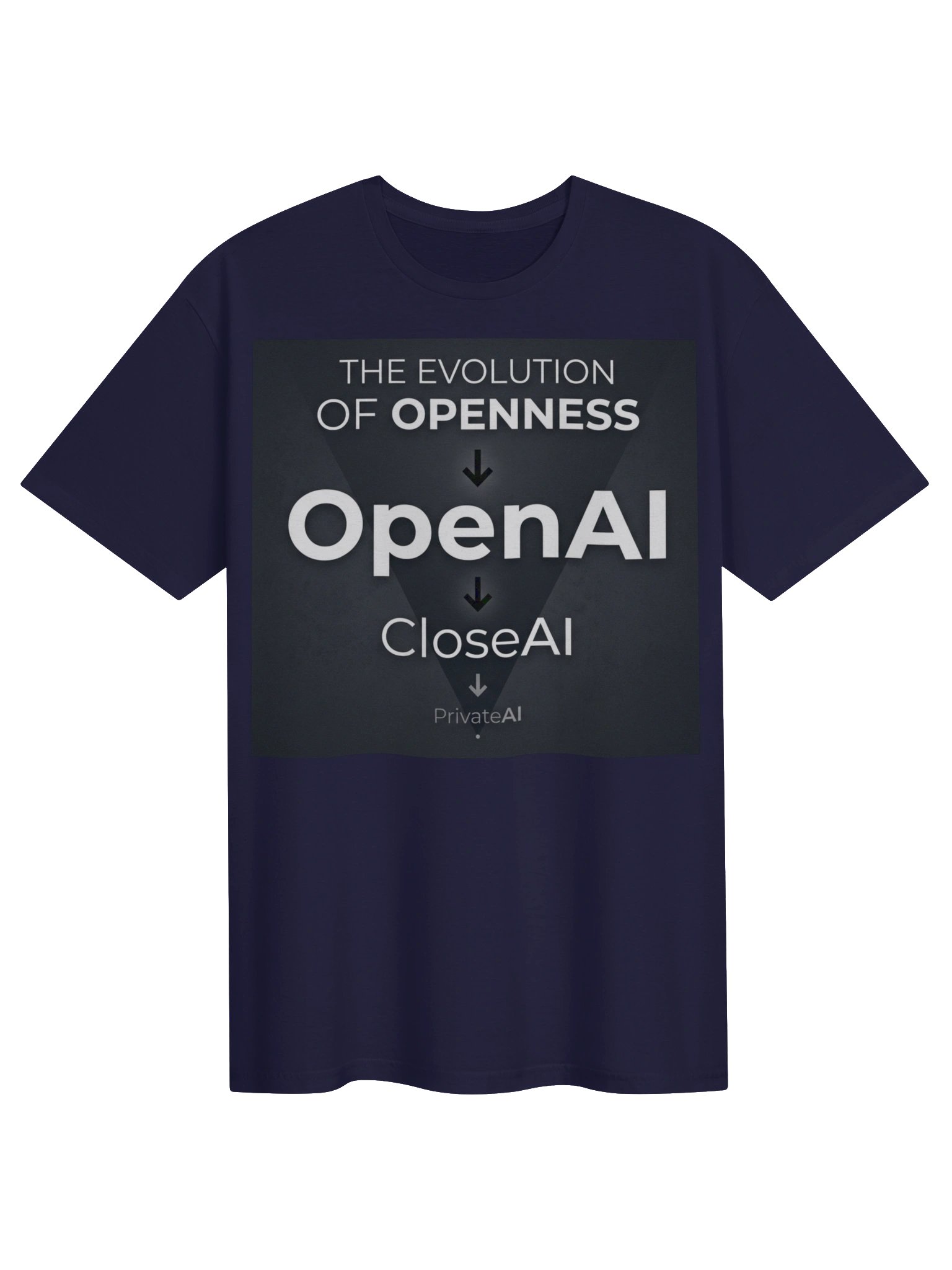The Evolution of Openness T-Shirt | OpenAI → CloseAI → PrivateAI AI Culture Tee product image (1)