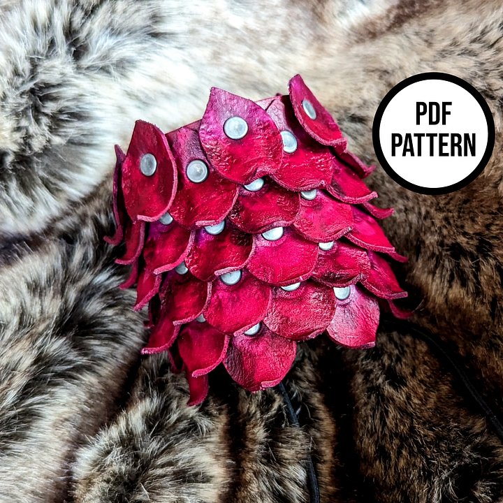 Dragon Scale Leather Cuff PDF Pattern: Rhaenyra Targaryen Inspired product image (1)