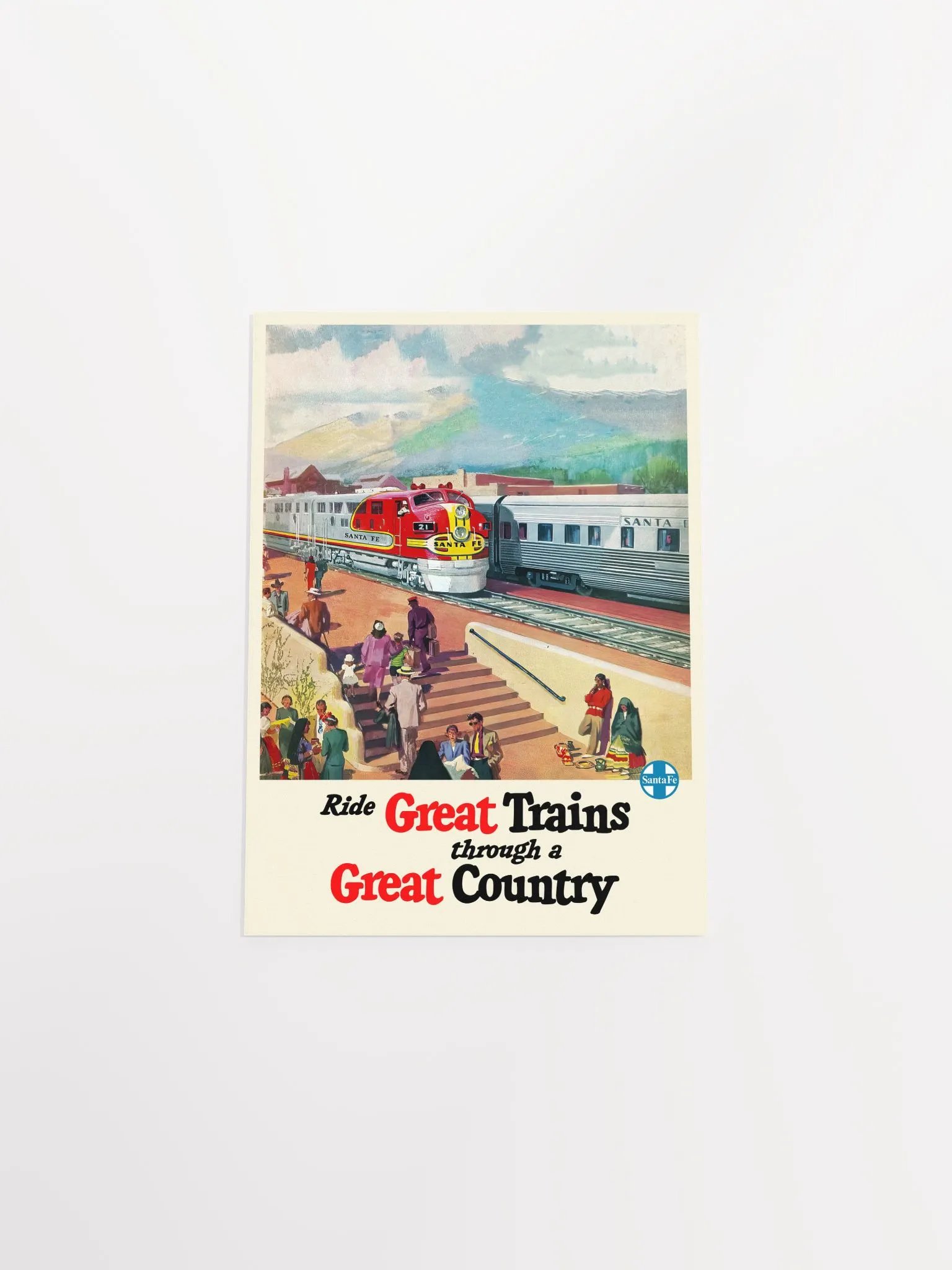Santa Fe Railway, 1950s — retro train poster, vintage train art, train print, retro travel wall art product image (9)