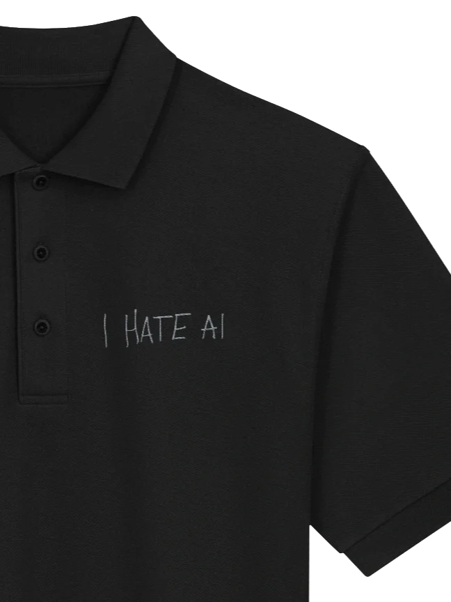 I HATE AI Professional Stealth Polo Embroidered product image (1)