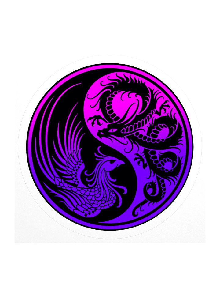 Dragon Phoenix Yin Yang Sticker product image (1)