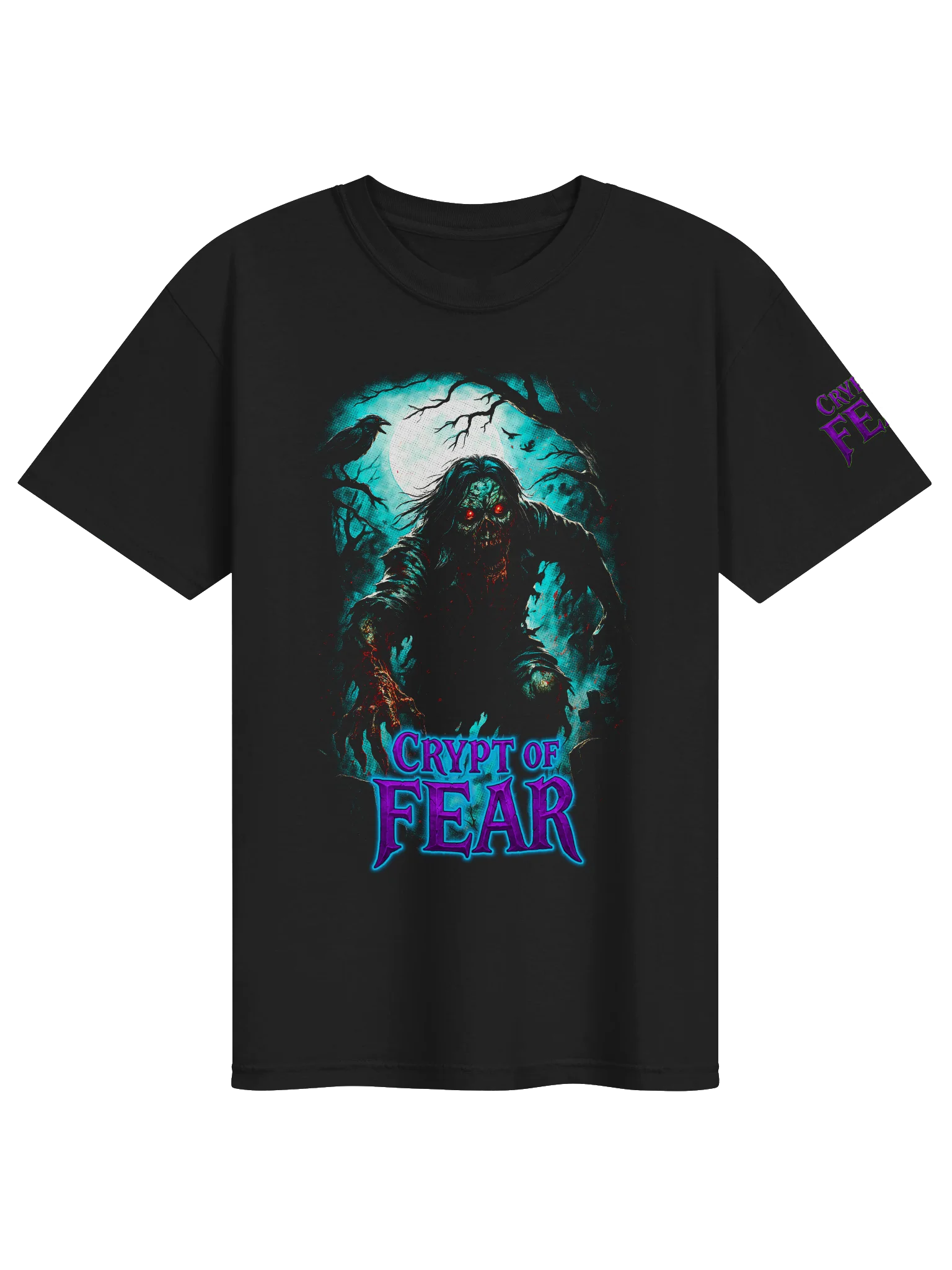 CRYPT OF FEAR Zombie Moon Horror Tee product image (1)