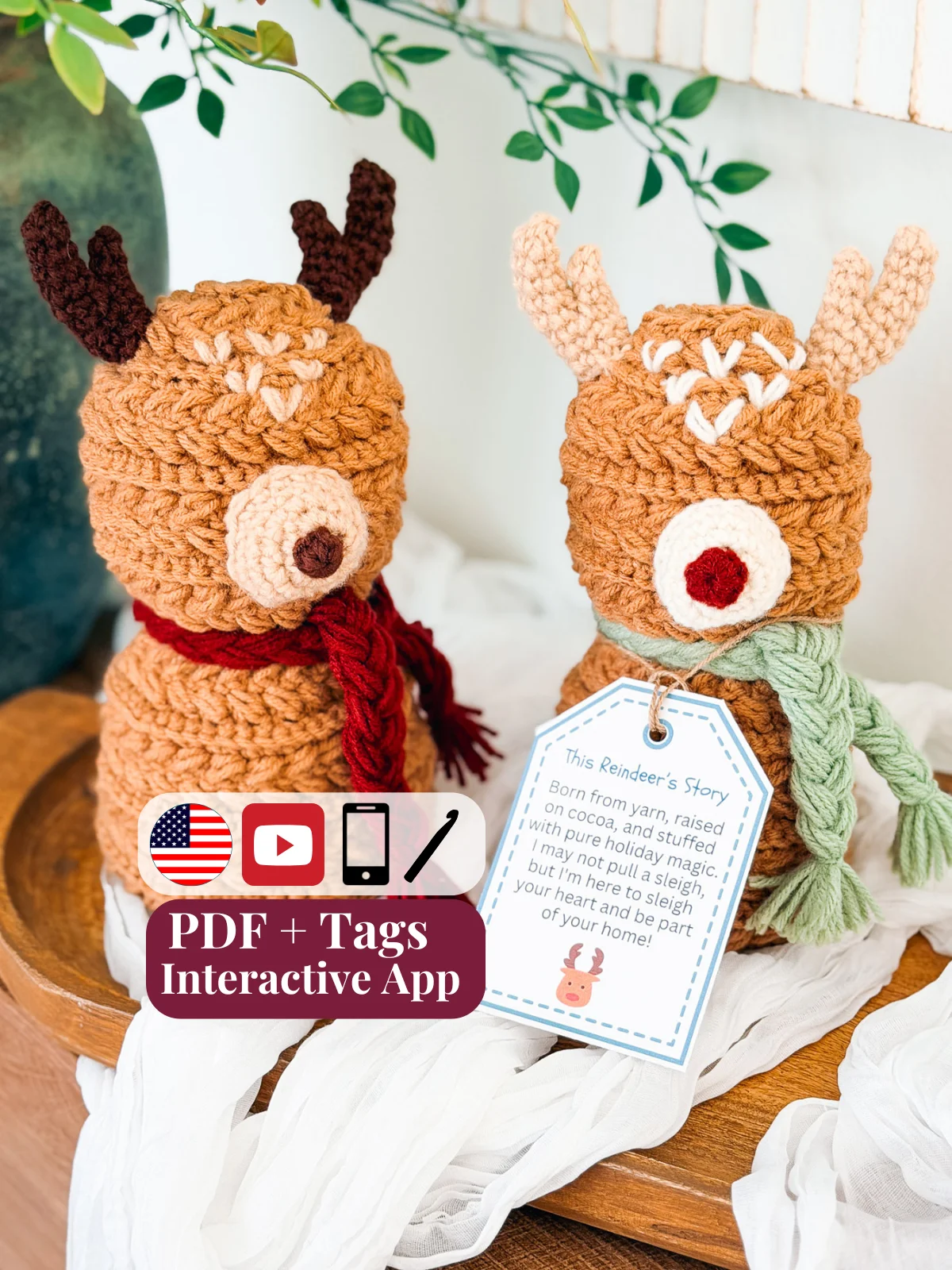 Wheat Stitch™ Reindeer Amigurumi Crochet Pattern product image (1)
