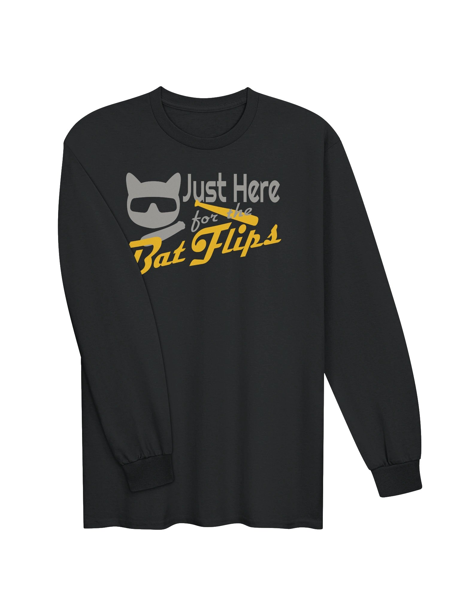 Baseball Cat (Just Here for The Bat Flips) - Unisex Adult Long Sleeve T-shirt product image (2)