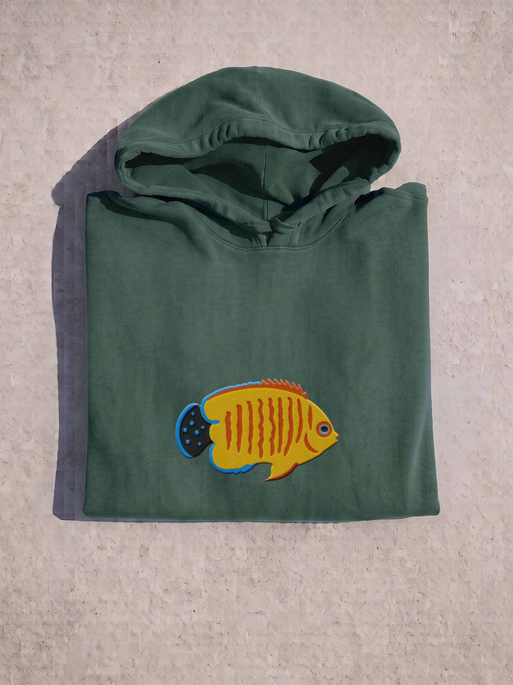 Hybrid Eibli Angelfish Embroidered Premium Hoodie | Saltwater Reef Aquarium Fish & Marine Life Apparel product image (1)