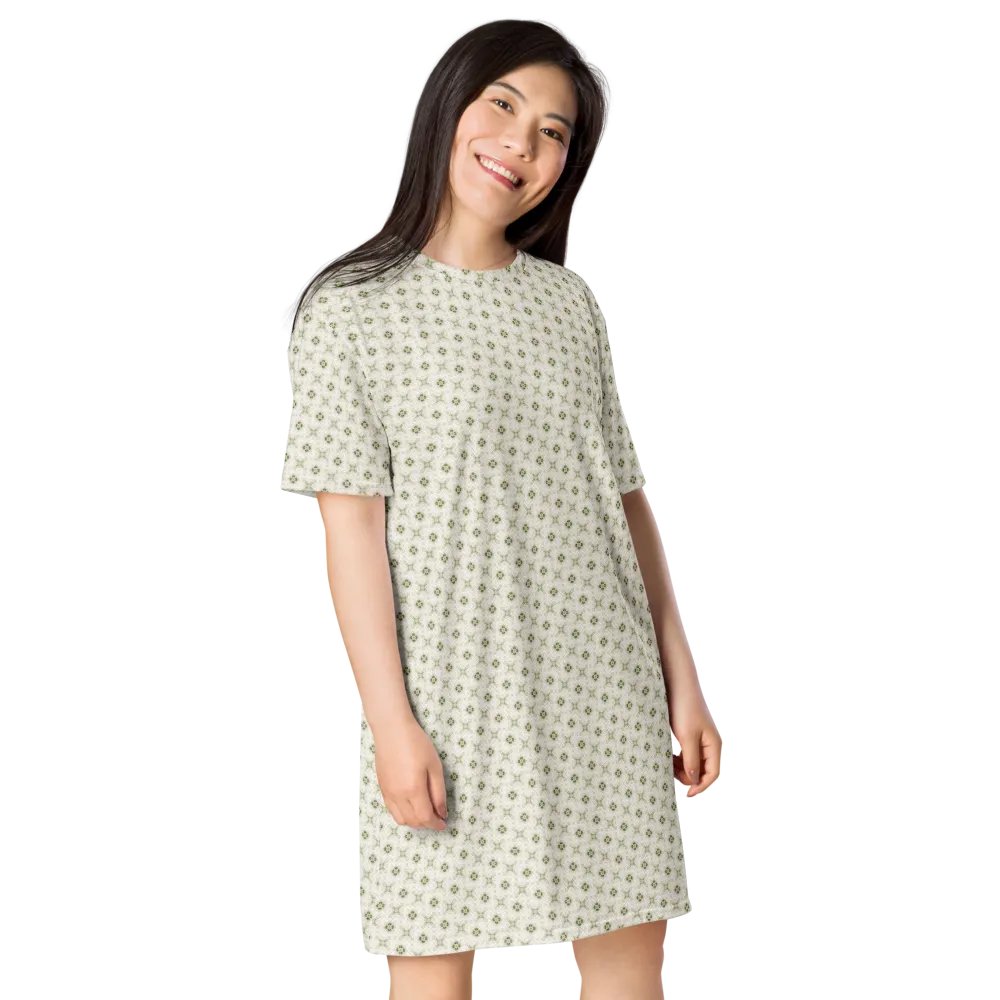 Green Geometric Pattern T Shirt Dress product image (3)