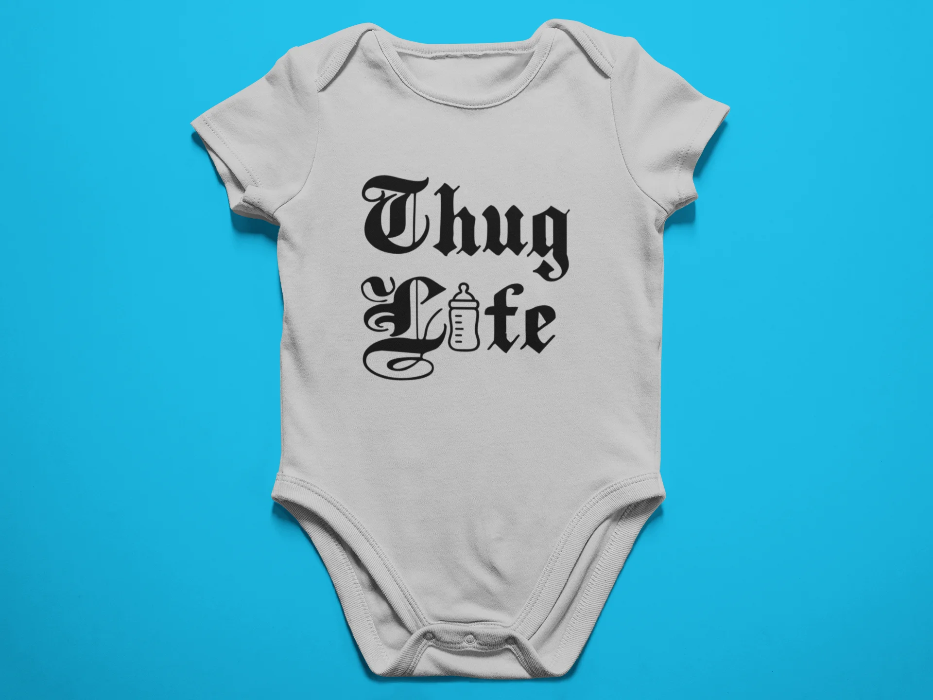 Thug Life (WHITE) - Funny Newborn Bodysuit Outfits for Boys and Girls product image (3)