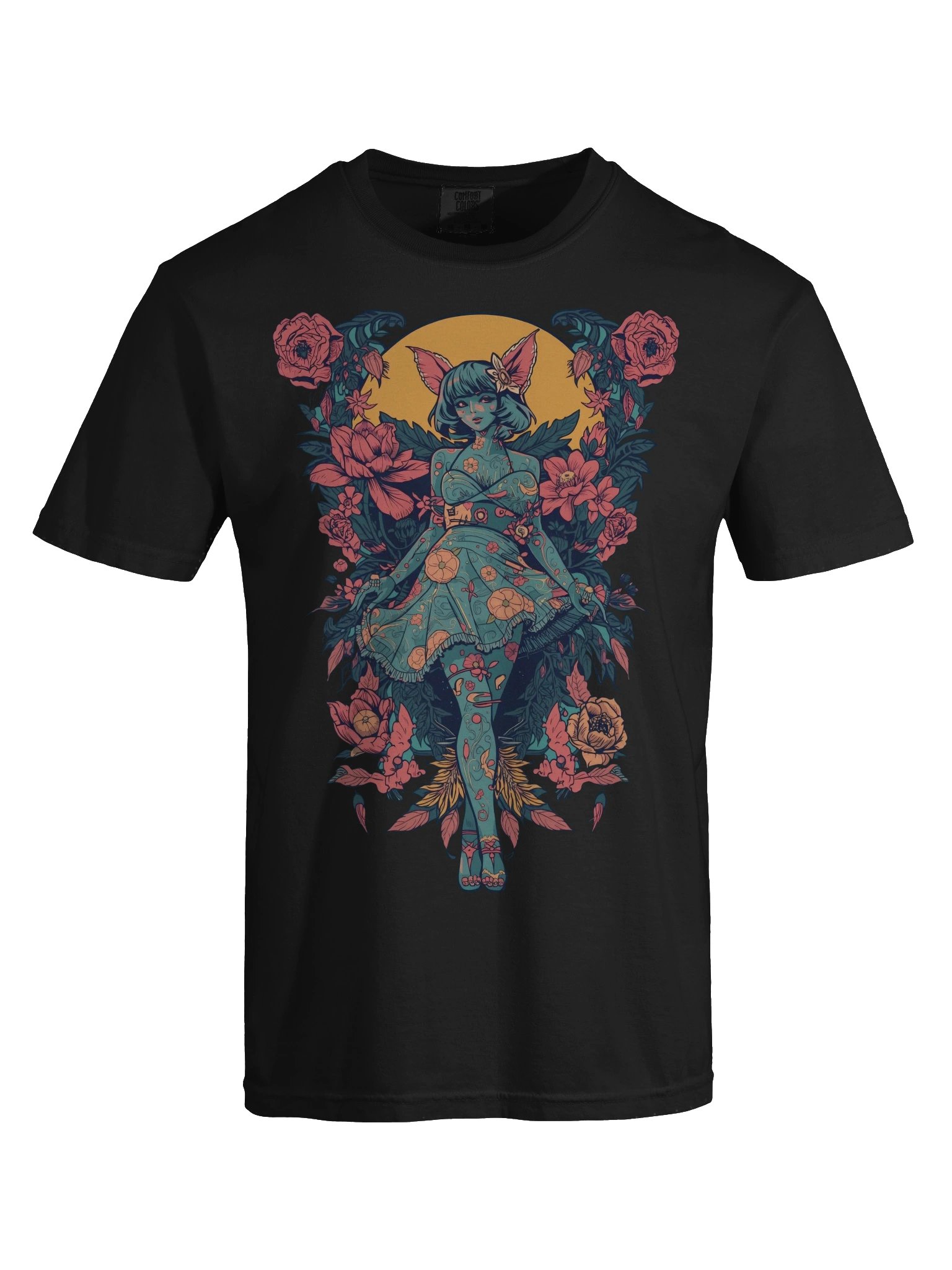 Floral Halo Cat‑Girl Heavyweight Tee product image (2)