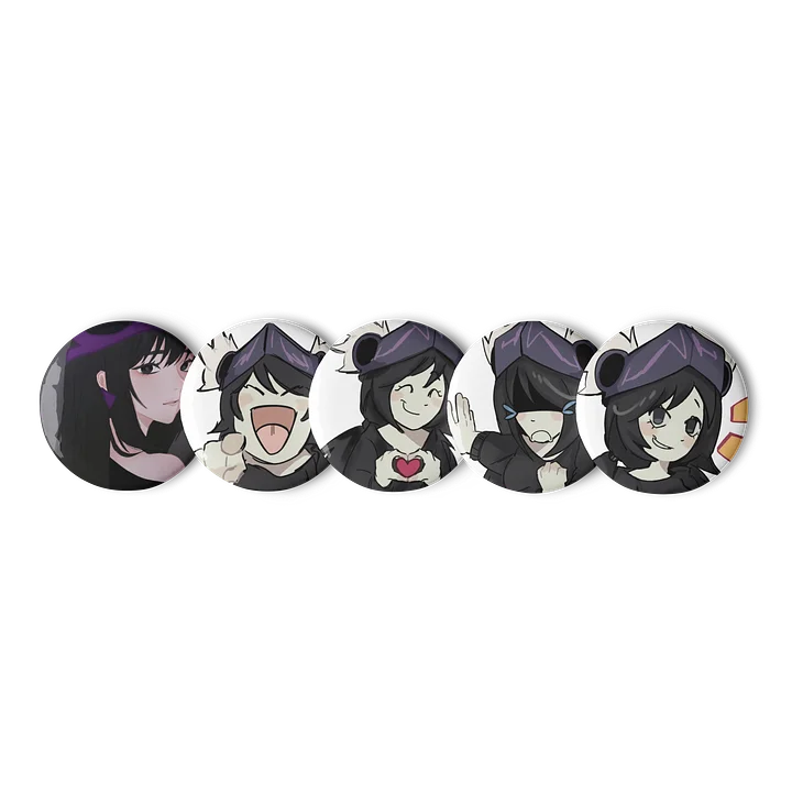 Unozz Pin Set - Set of 5 Aesthetic Anime & Gamer Character Buttons product image (1)