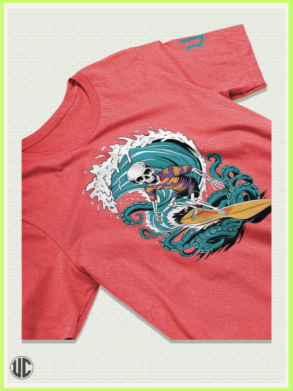 Dead Wave Rider – Skeleton Surf Tee for Streetwear and Beach Vibes product image (2)