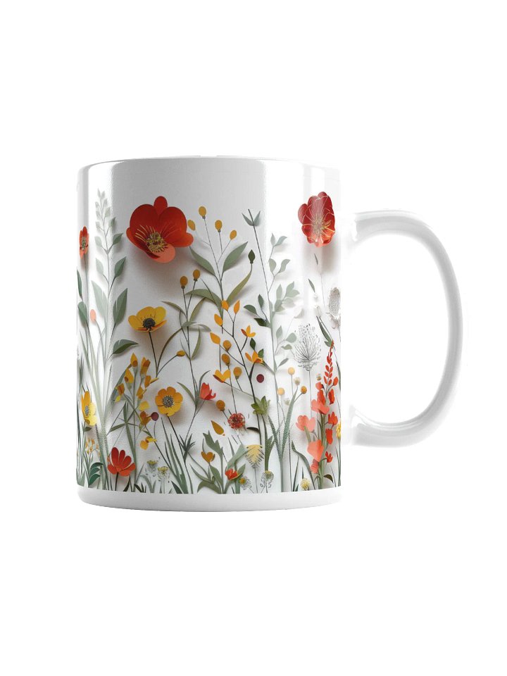 Multicolor Floral White Glossy Ceramic Mug by Treasure Pie product image (1)