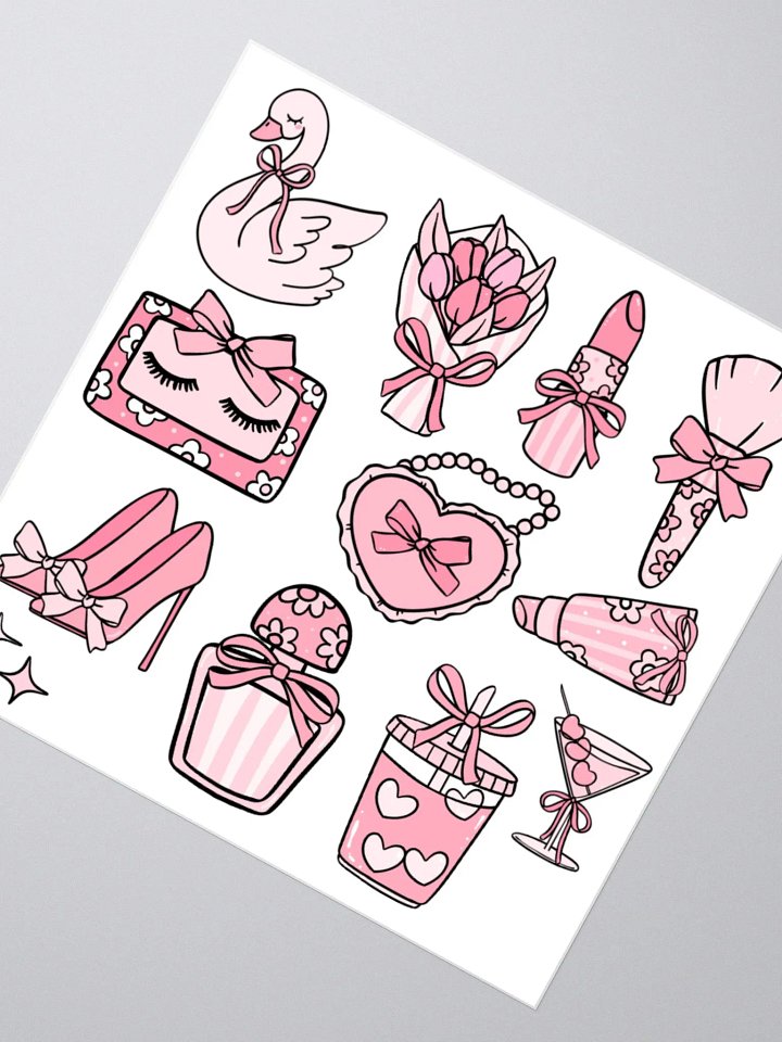 Charming GIRLY Pink-themed Kiss Cut Stickers Set product image (5)