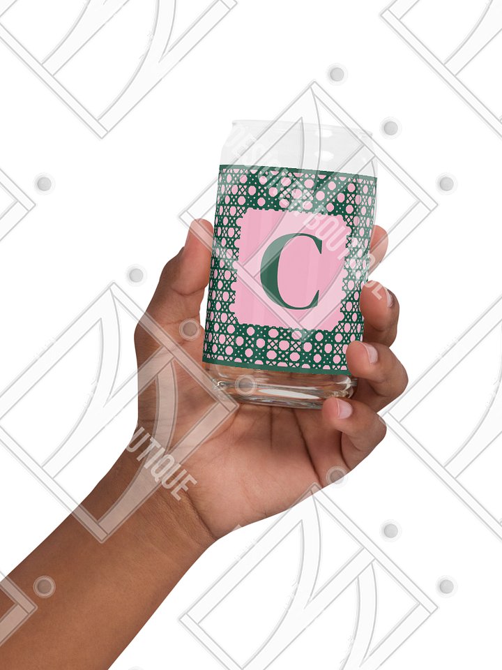 Verdant Garden Monogram C Can-Shaped Glass product image (2)