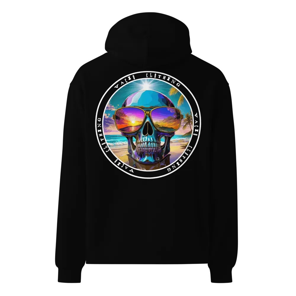 VACIO Beach Vibes Skull Premium Relaxed Fit Hoodie product image (5)