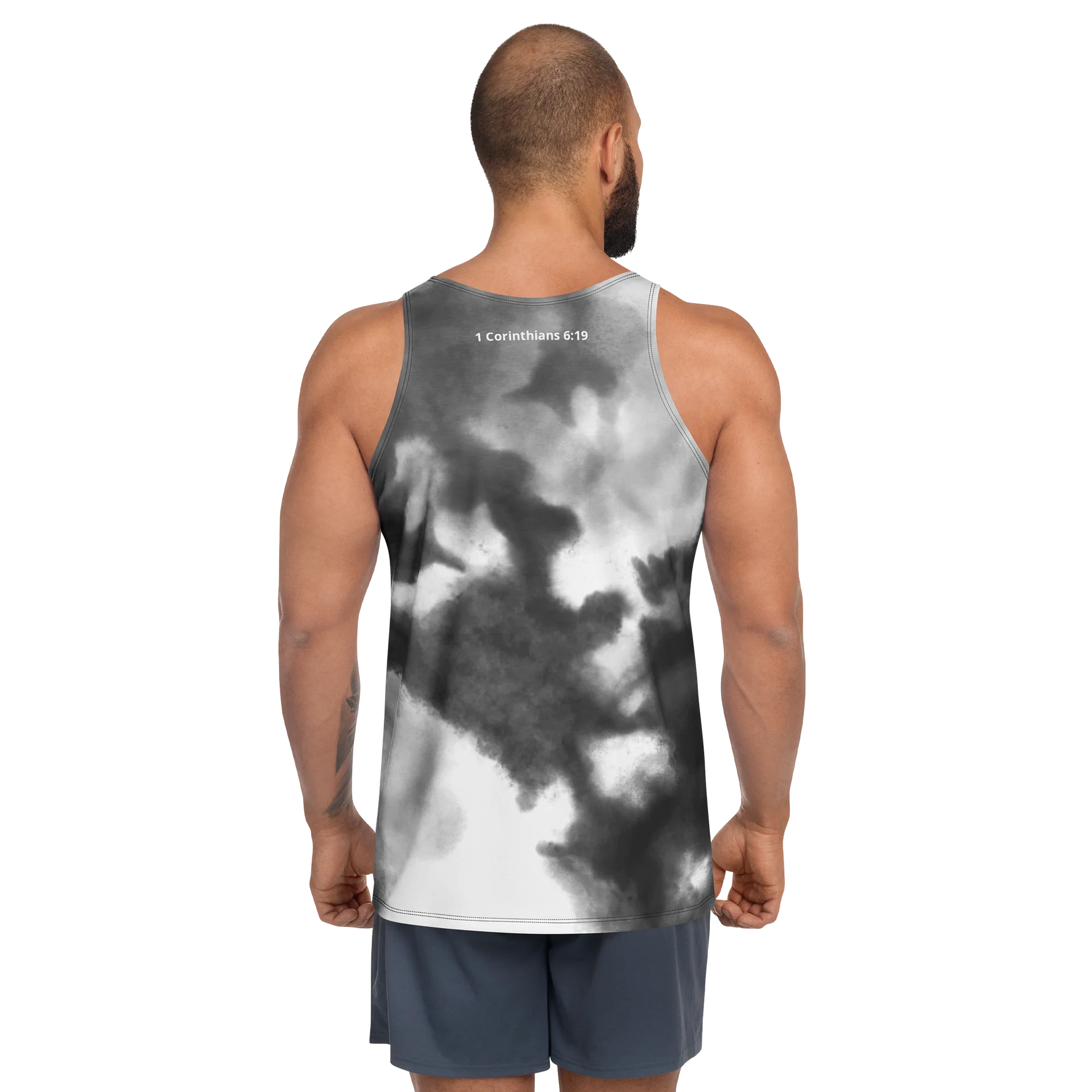 His House Mens Performance Tank - B&W Tie Dye product image (4)
