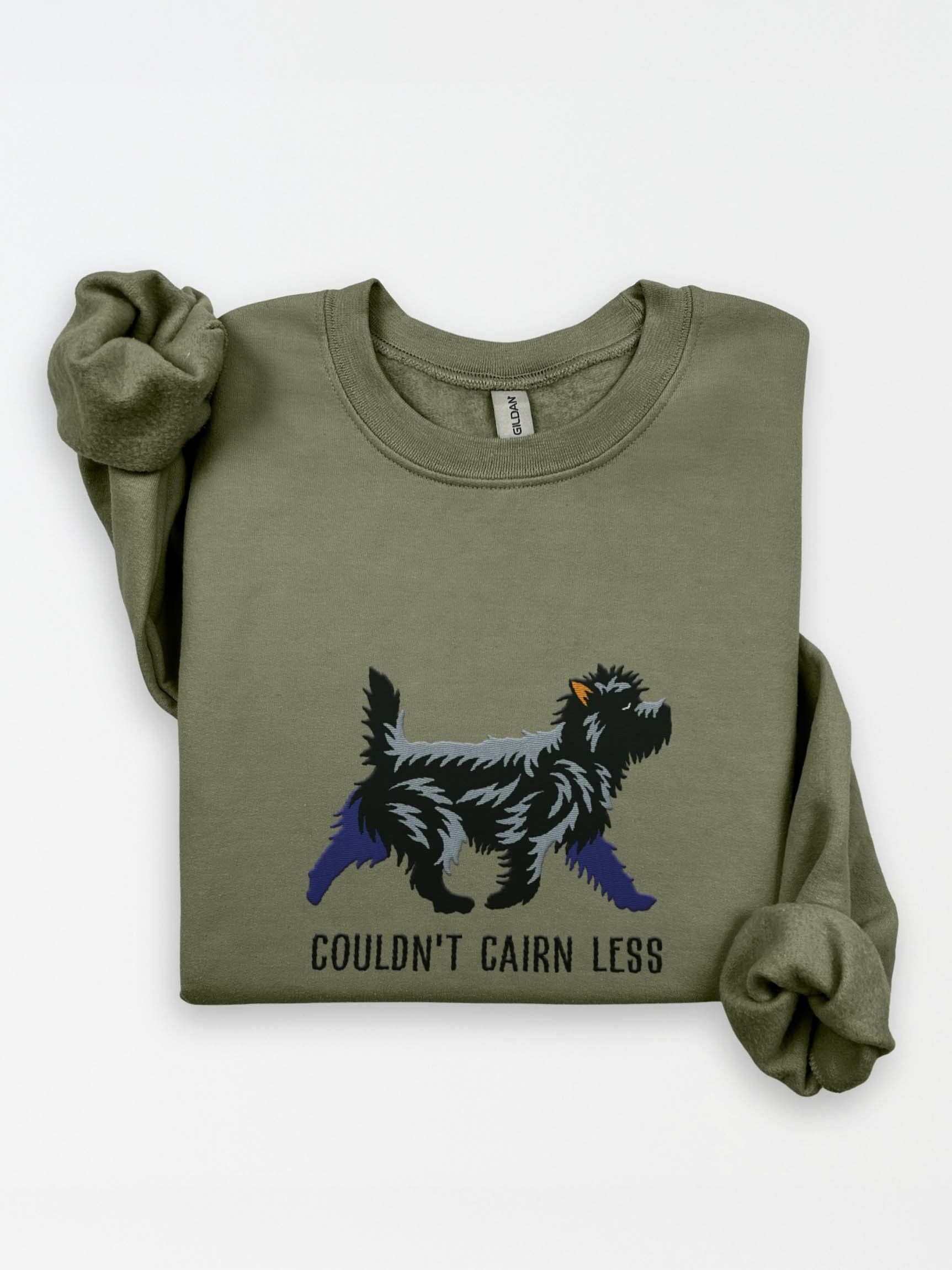 Couldn't Cairn Less Sweatshirt (Embroidered) of a Cairn Terrier(Black) product image (1)