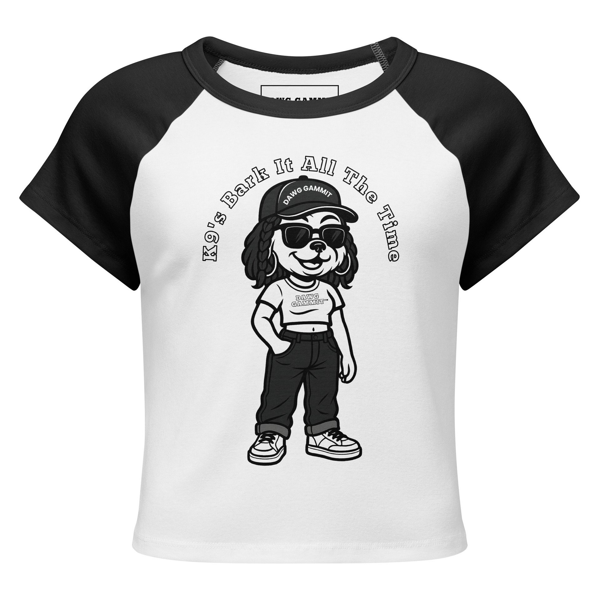 DAWG GAMMIT™ Female Yorkshire Terrier Black White Baby Tee product image (5)