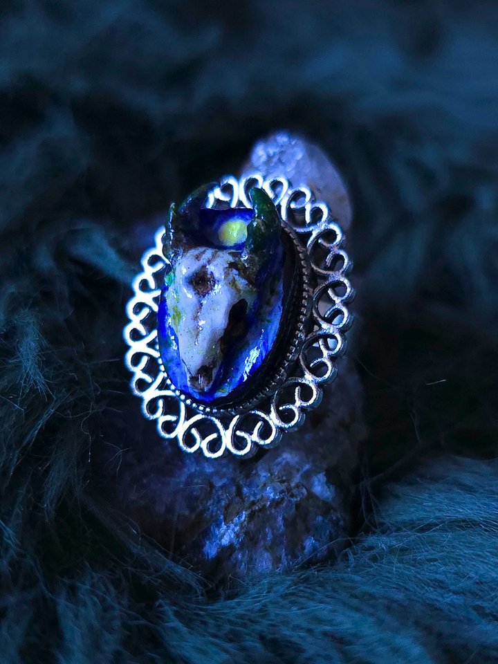 Custom Colour Deer Forest Guardian with Moon - Silver Ring product image (2)