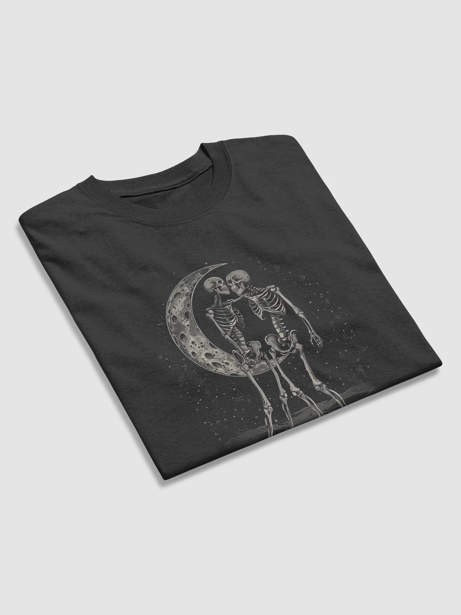 Skeleton Lovers Sitting on the Moon T-Shirt product image (3)