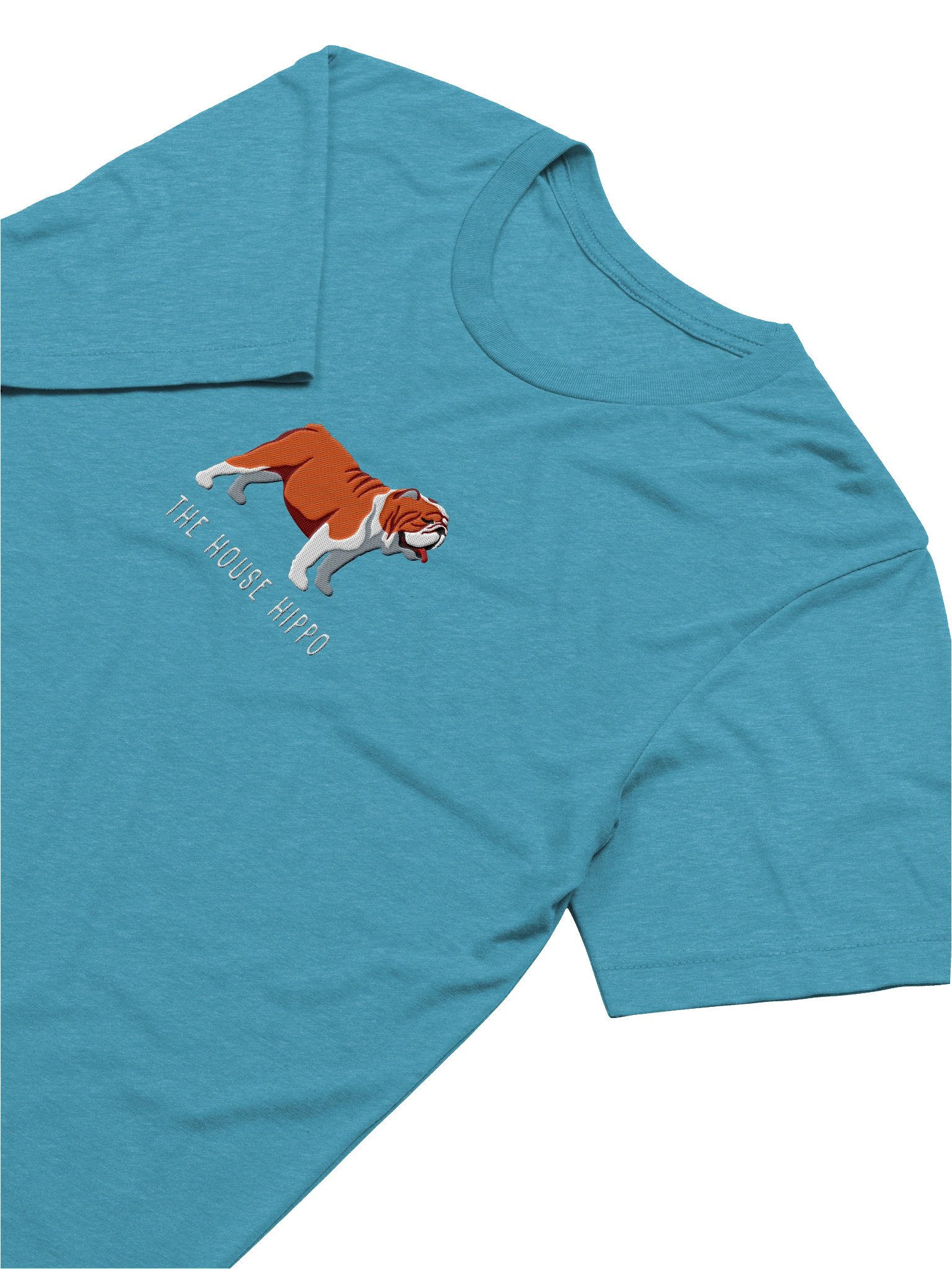 The House Hippo T-Shirt(Embroidered) of an English Bulldog(Red & White) product image (66)