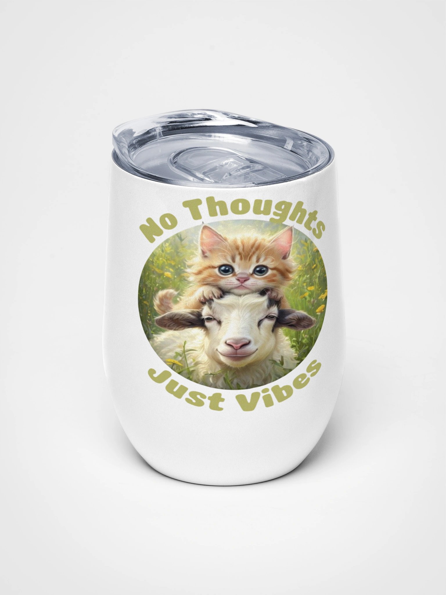 No Thoughts Just Vibes Goat Wine Tumbler product image (6)