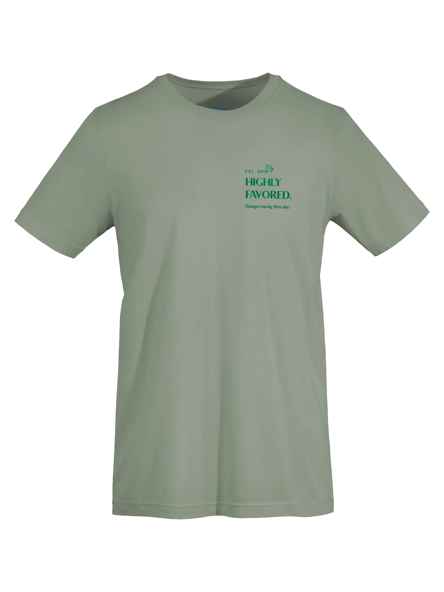 Highly Favored. Dangerously literate. Green tee. product image (5)