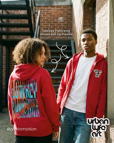 Whether you’re hitting the streets or just trying to survive the Monday hustle, our Lowkey Panicking Full Zip Hoodie has your...