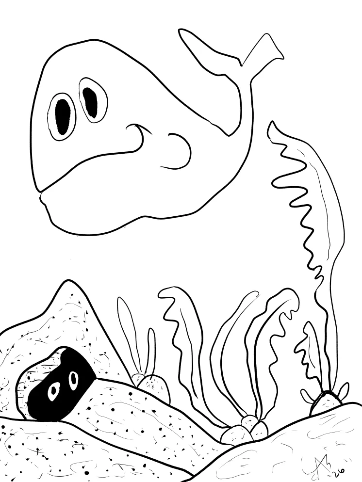 TSStechAngel's World - Big Whale Coloring Page product image (1)