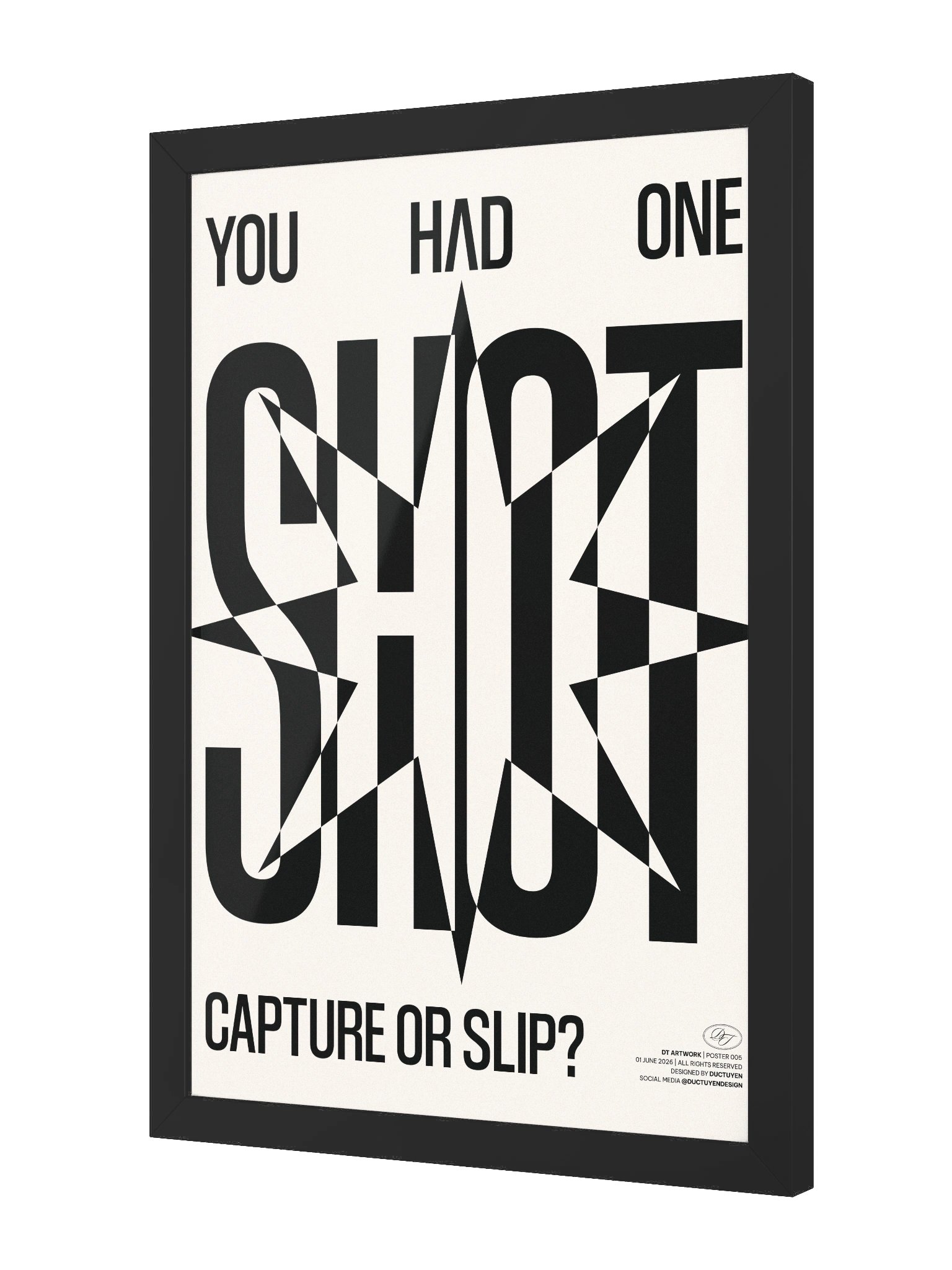 "ONE SHOT" Typography Framed Poster product image (7)