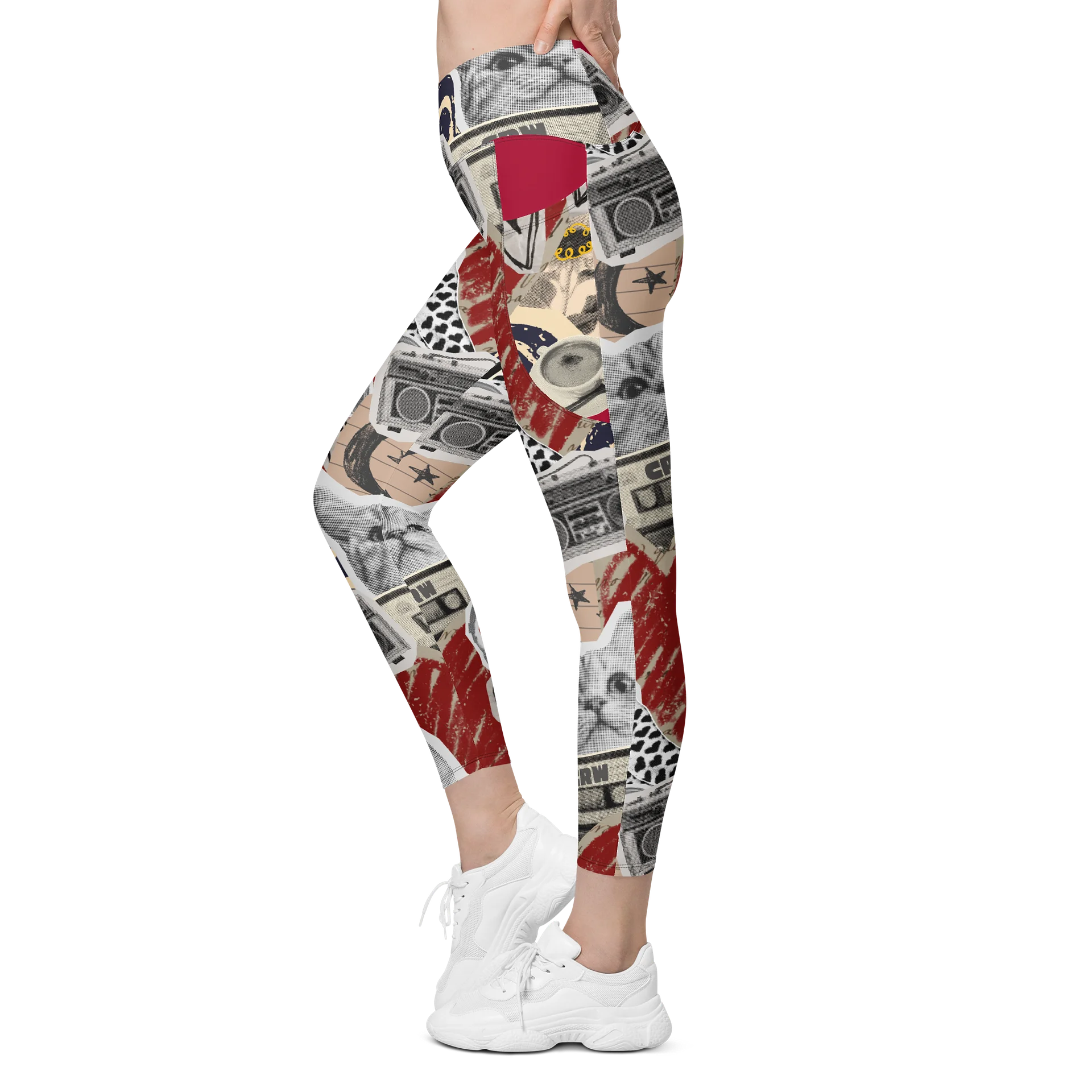 Favorite Things Nostalgic Collage Yoga Pants with Cat product image (3)