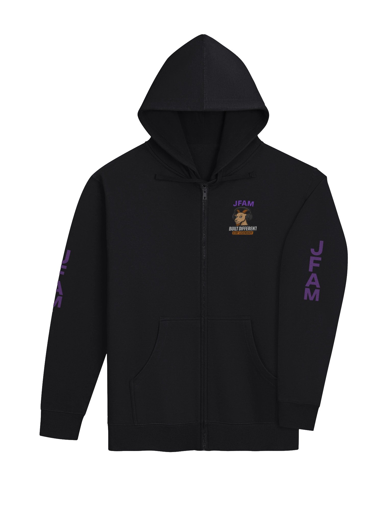 JFAM Bold Purple Letter Stack Zip-Up Hoodie product image (13)