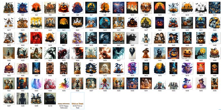 Halloween PNG - Original 100 images, and bonus inclusion of upscaled images product image (1)