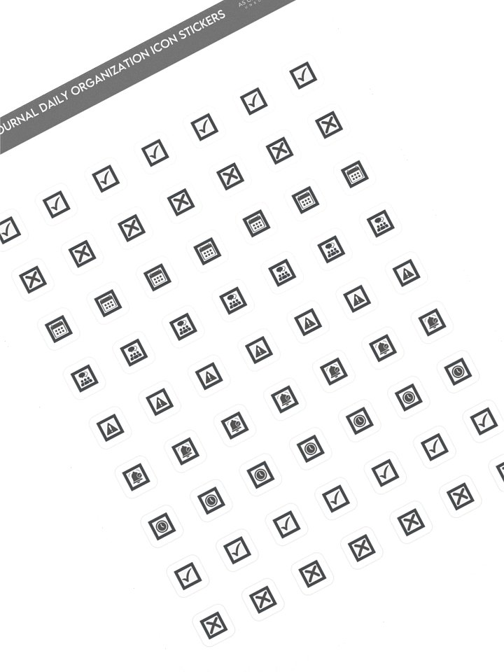 Daily Icons Journal Stickers A5 — Physical Sticker Sheet - Charcoal product image (1)