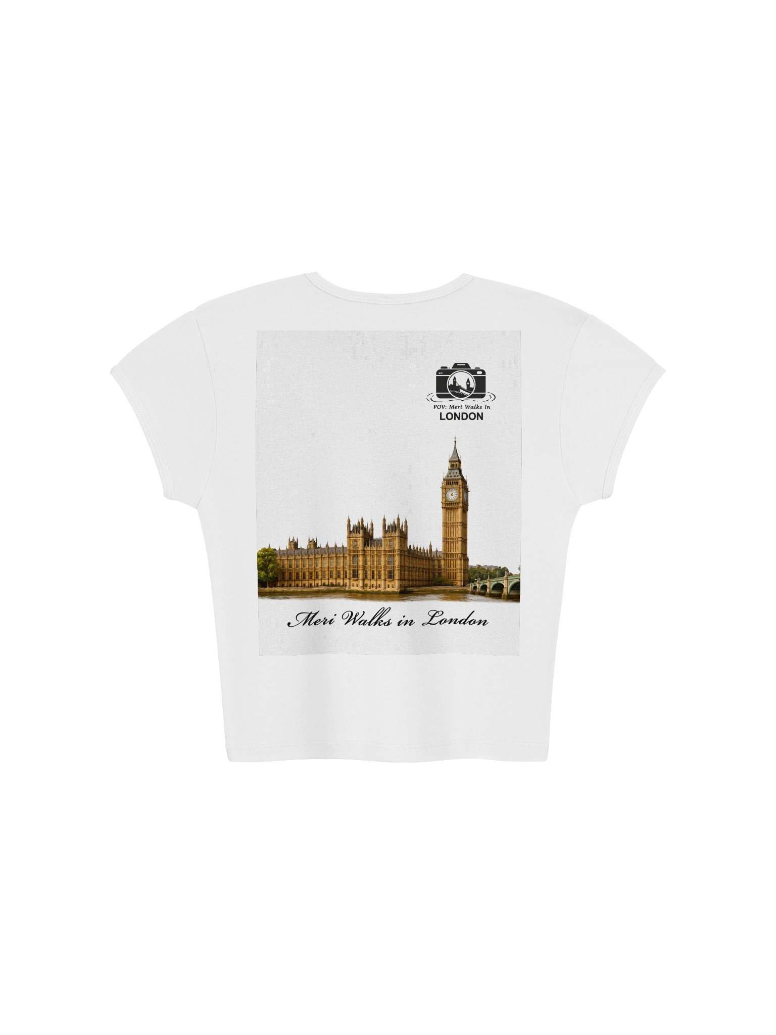 Big Ben Design 1 Womens Ribbed Baby Tee Crop Top product image (2)