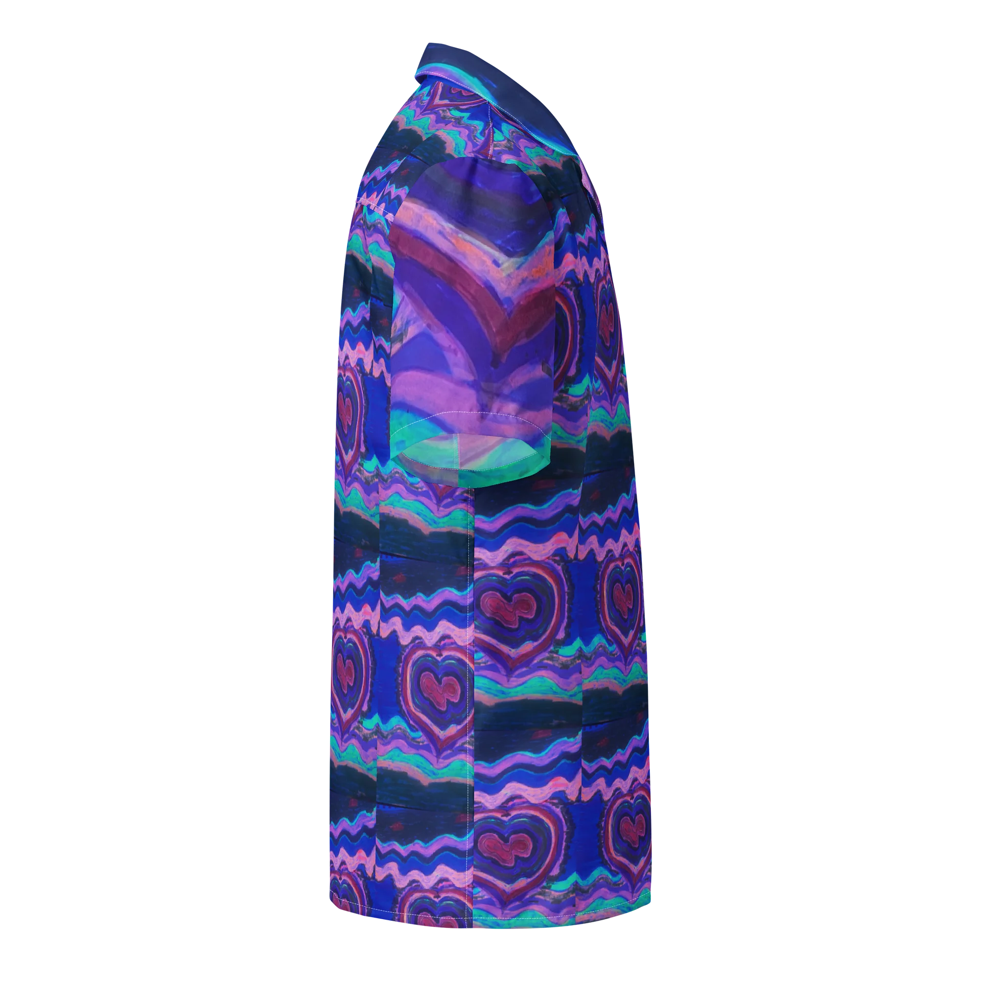 Purple Wave Heart Hawaiian Shirt product image (4)